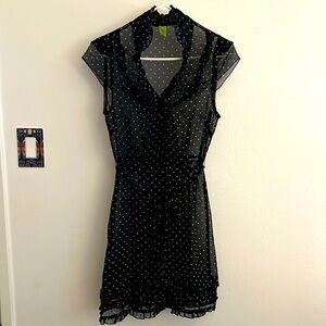 Adorable Sheer Dress - Polka-Dots, Ruffles, Amazingly Cute Pin-Up Girl Style!